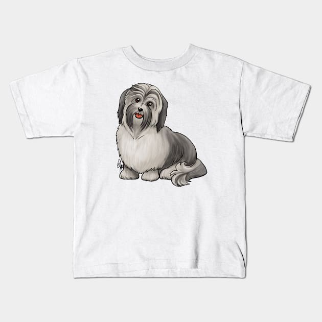 Dog - Havanese Dog - Silver Kids T-Shirt by Jen's Dogs Custom Gifts and Designs